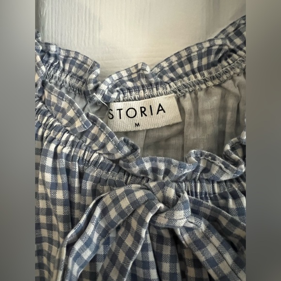 Landry Kate / Storia Kimber Blue Gingham Sleeveless Bow Ties Midi Dress Medium - Picture 5 of 11